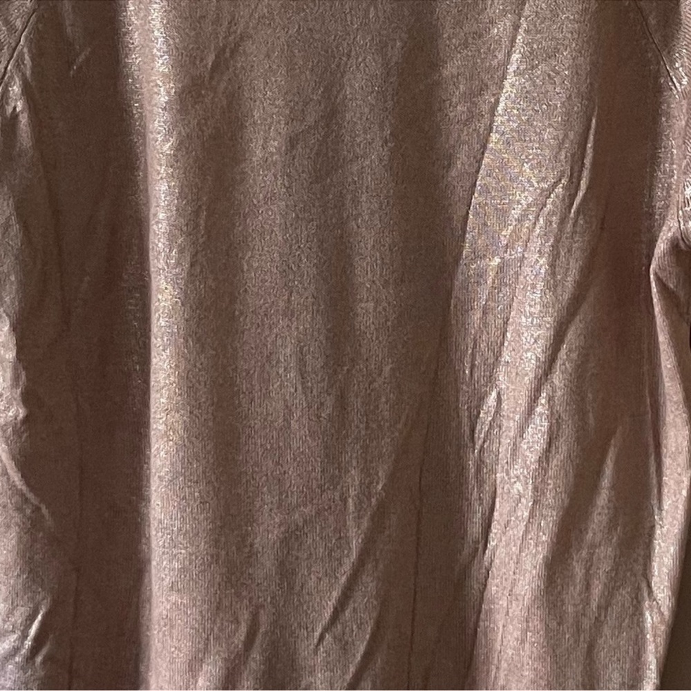 Zara Iridescent Dusty Pink Long-Sleeve Knit Top - Picture 4 of 4
